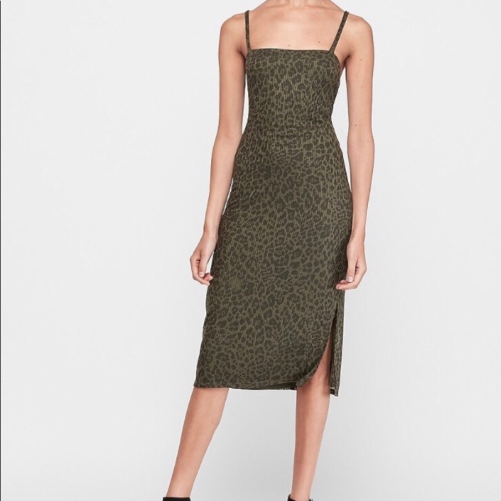 Express leopard print midi dress